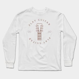 Play Guitar Headstock and Picks Long Sleeve T-Shirt